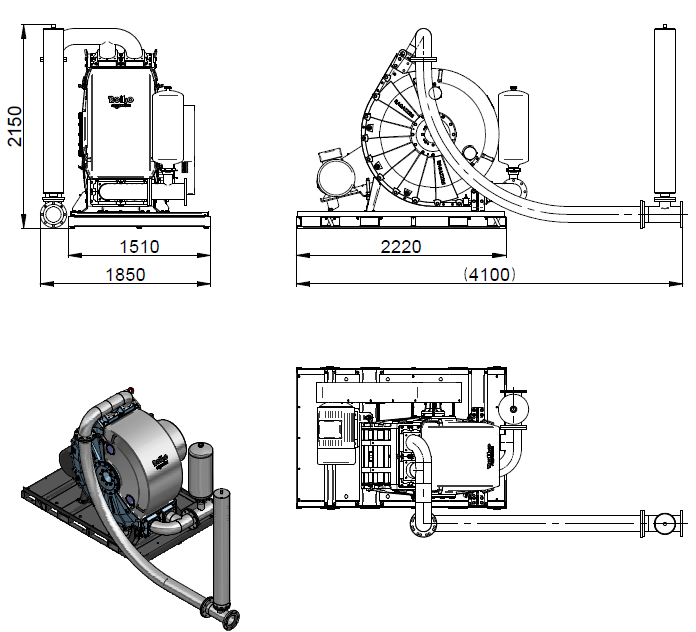 Wymiary pompy Rotho DR1