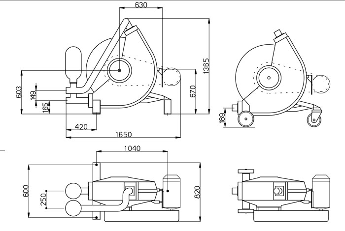 Wymiary pompy Rotho SF100