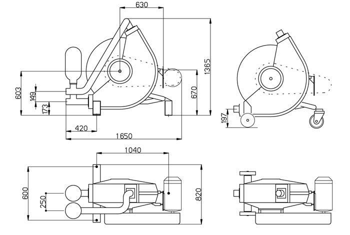 Wymiary pompy Rotho SF190